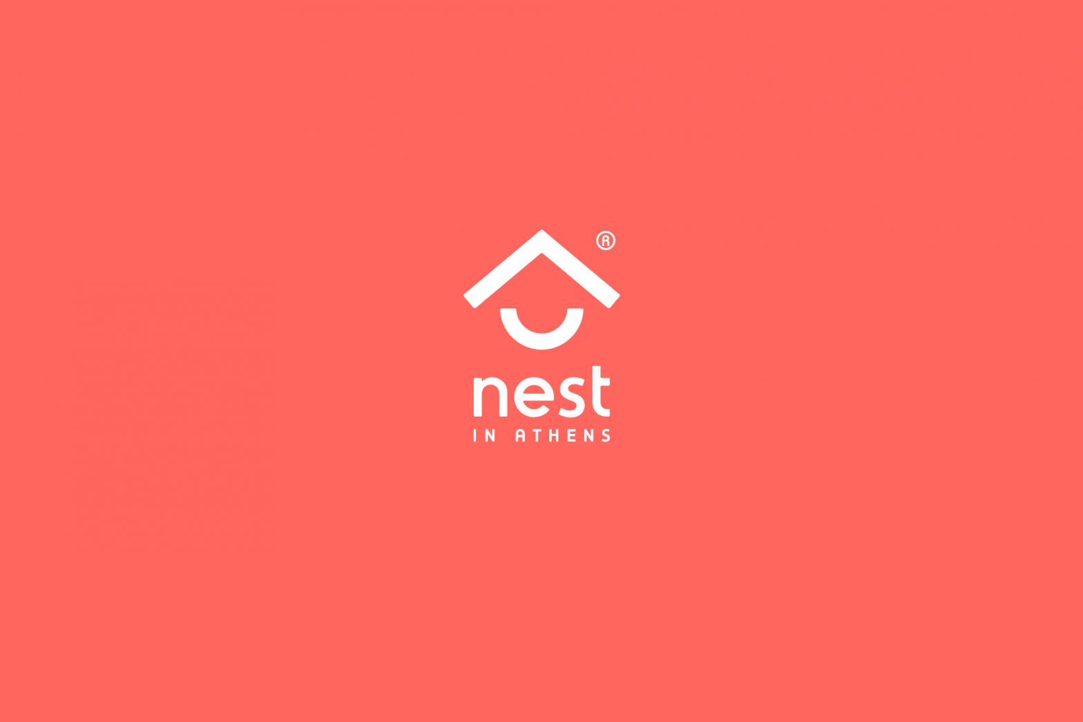 nest in athens branding logo symbol white